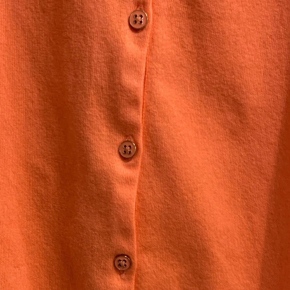 Lands End Cotton Blend Melon Cardigan Women’s Size Large 14-16 Coquette Girl - Picture 4 of 7